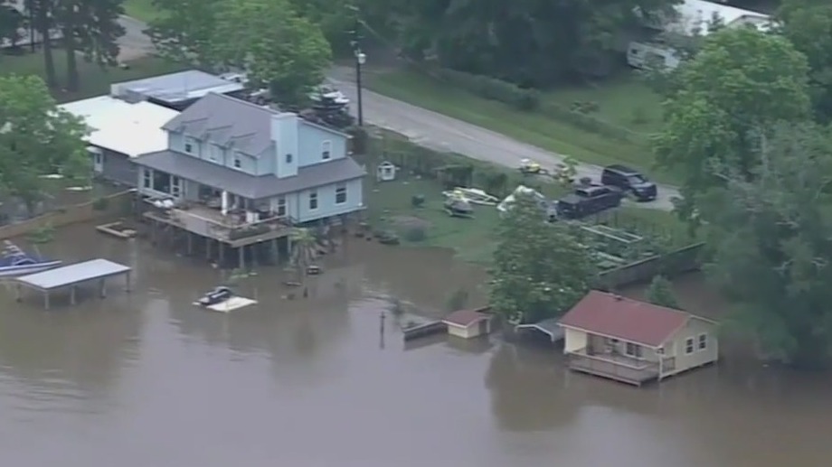 Neighborhoods under water amid record flooding in Houston
