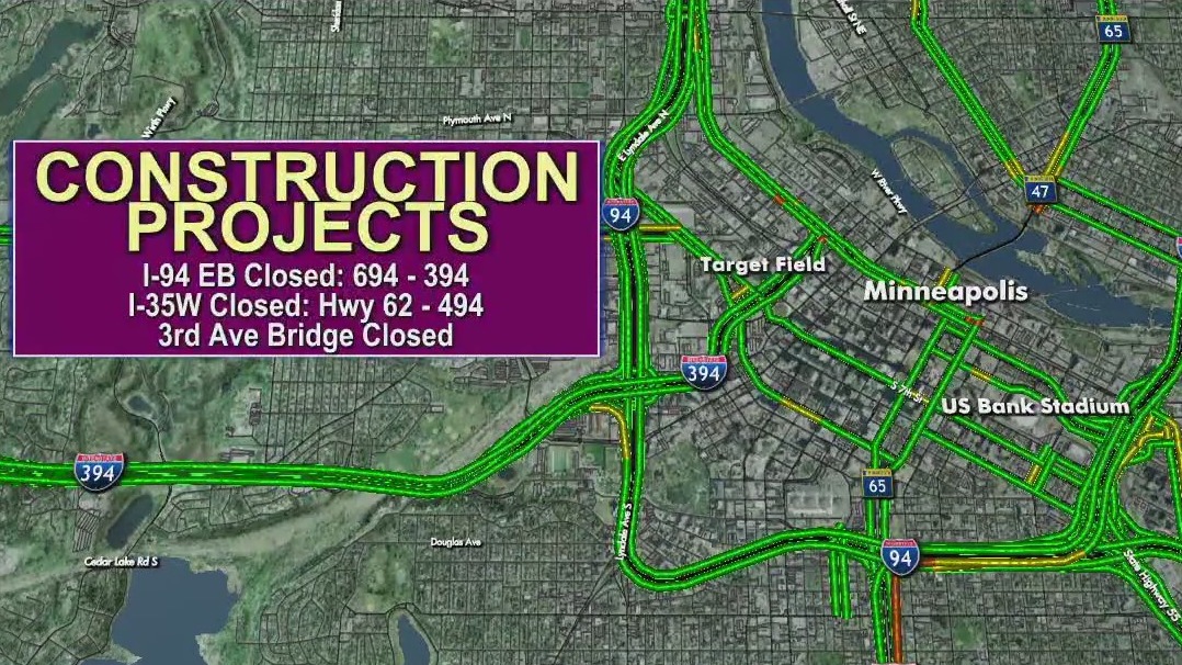 Expect weekend traffic from Twin Cities road closures