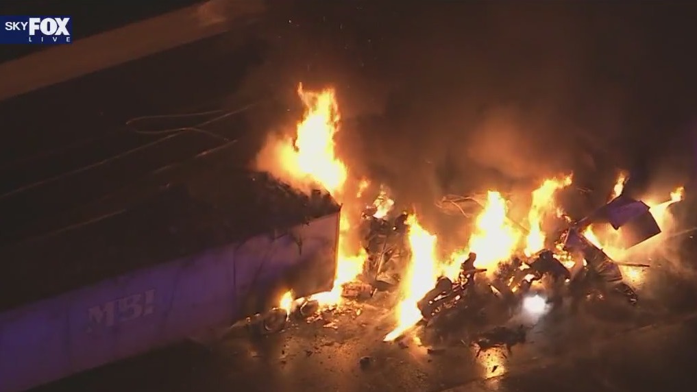 Fiery semi-truck crash shuts down I-10 in Chandler