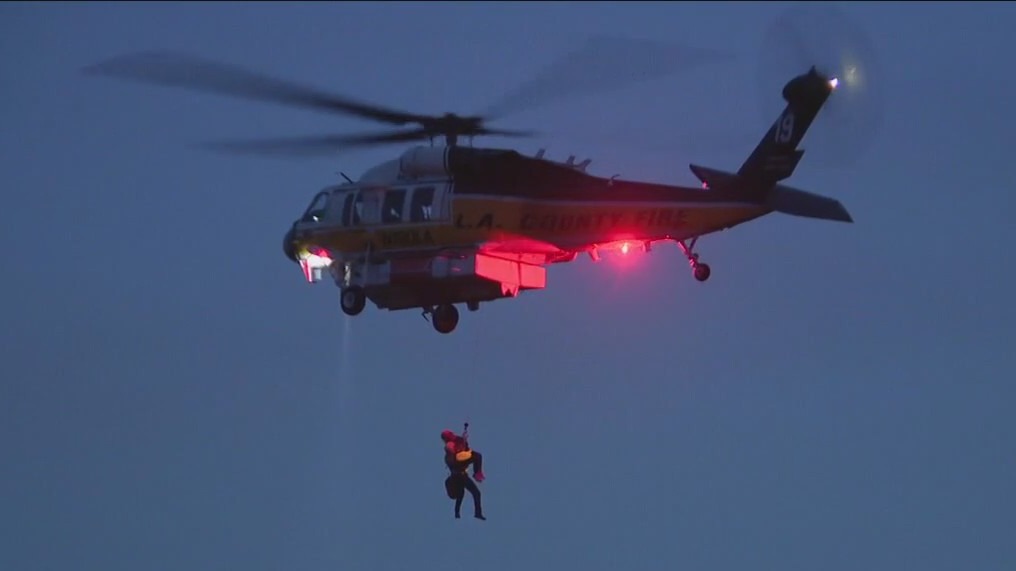 Crews rescue people from San Gabriel River in Azusa