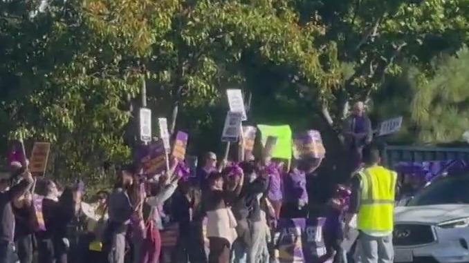Nurses picket at 3 southland hospitals