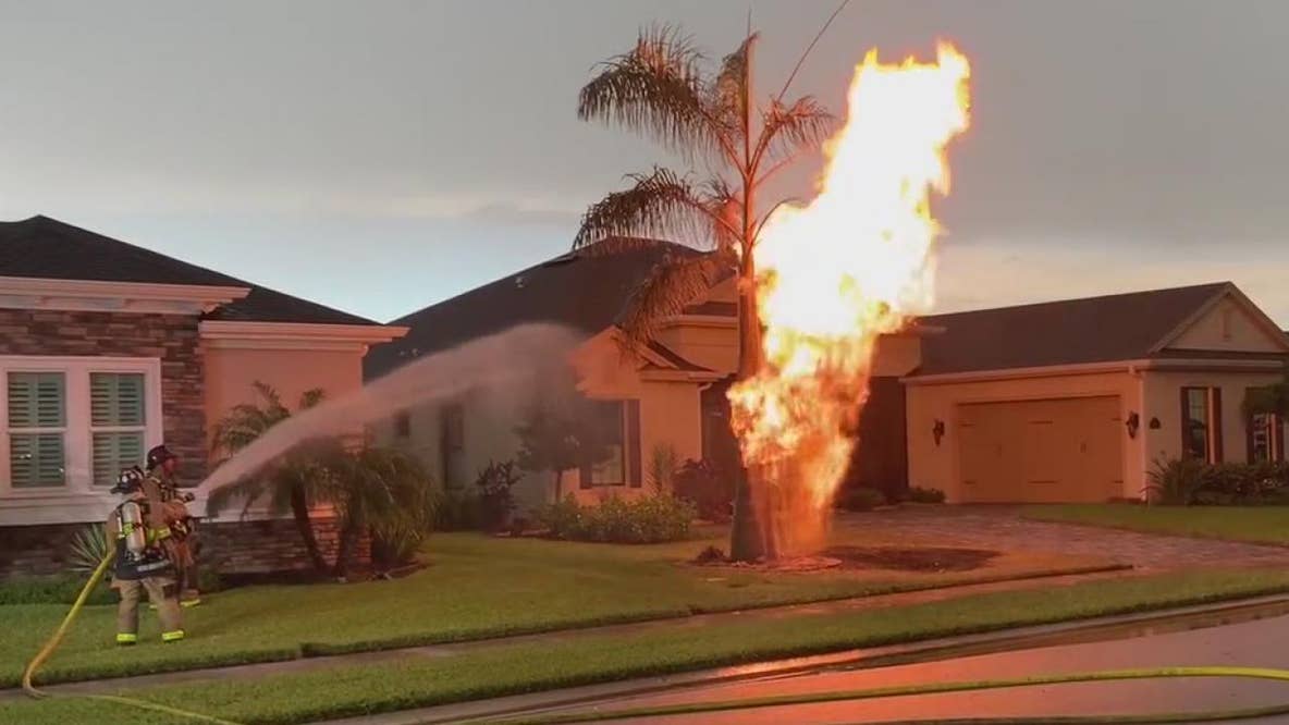 Lightning strike sparks blaze outside Brevard home