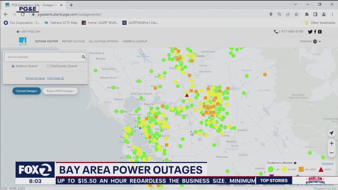 Thousands of PG&E customers lose power in Bay Area storm