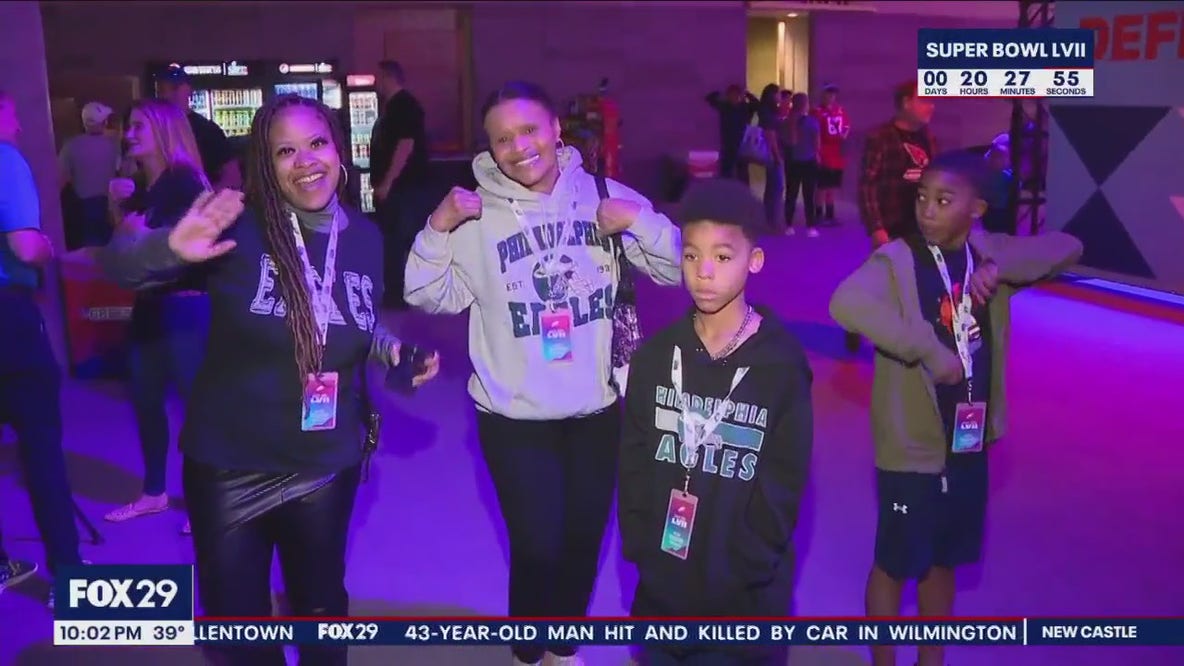 Philadelphia Eagles fans explode with excitement as they eagerly anticipate Super Bowl LVII