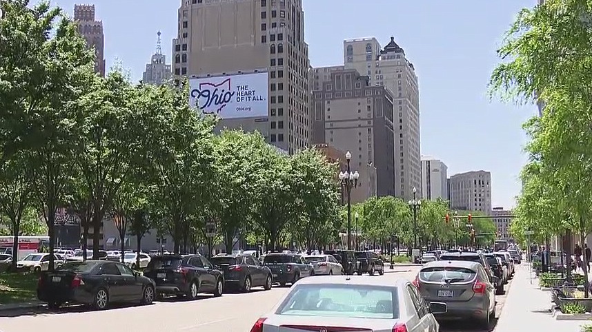 WHAT? Ohio advertisements show up in downtown Detroit