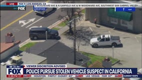 Police chase suspected stolen pickup truck in LA
