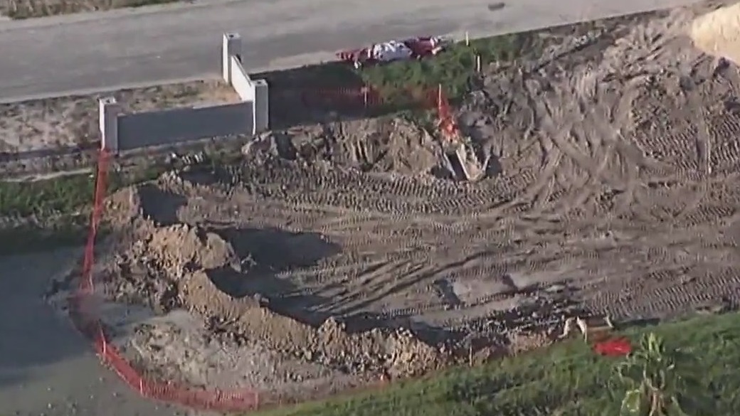 Crews fill up sinkhole in Lake County