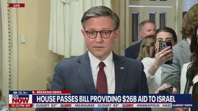 Johnson speaks after House passes foreign aid bill