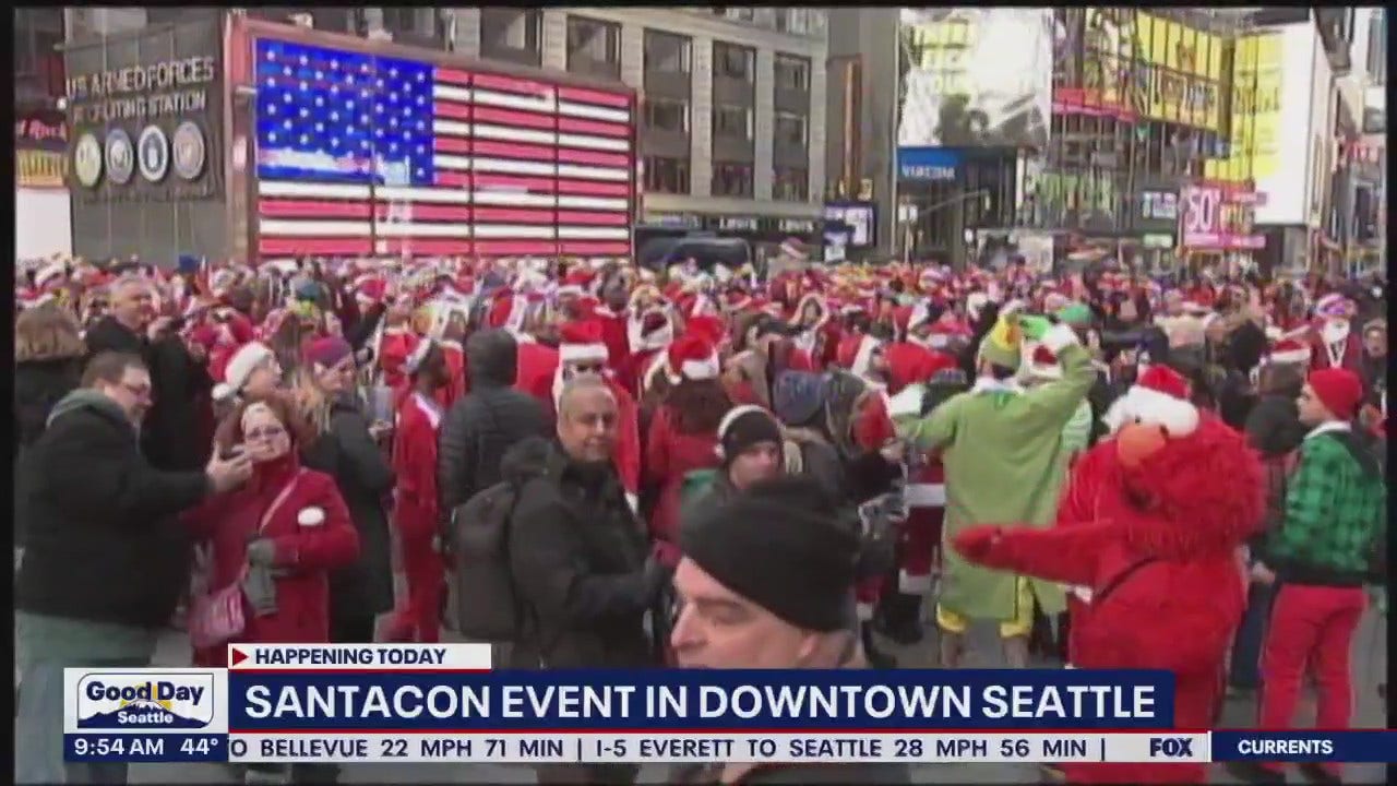 Santacon event in downtown Seattle