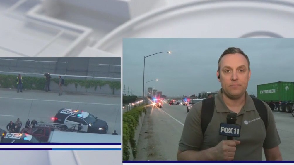 Crash victim reacts to 405 Freeway pursuit