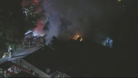 Crews battle massive fire in Sunland