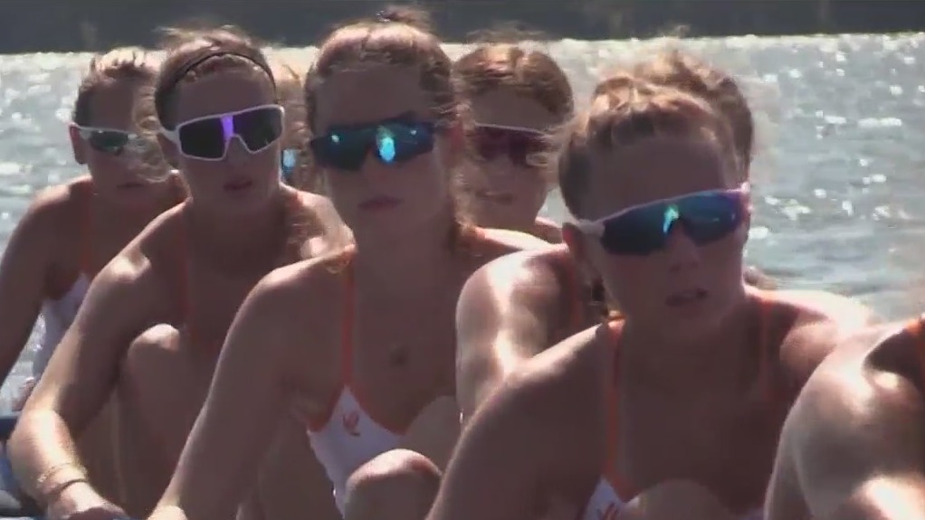 Winter Park rowing team competing in England