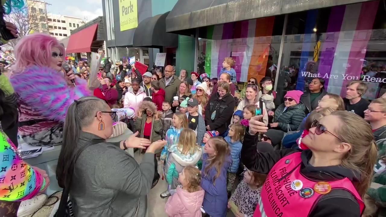 Protest held in Royal Oak over Drag Queen Story Time event