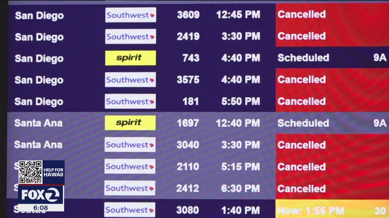 热带风暴Hilary导致大量旧金山湾区航班取消