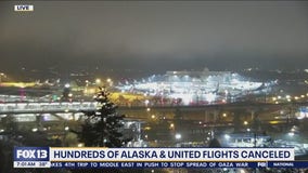 Hundreds of United, Alaska flights canceled nationwide