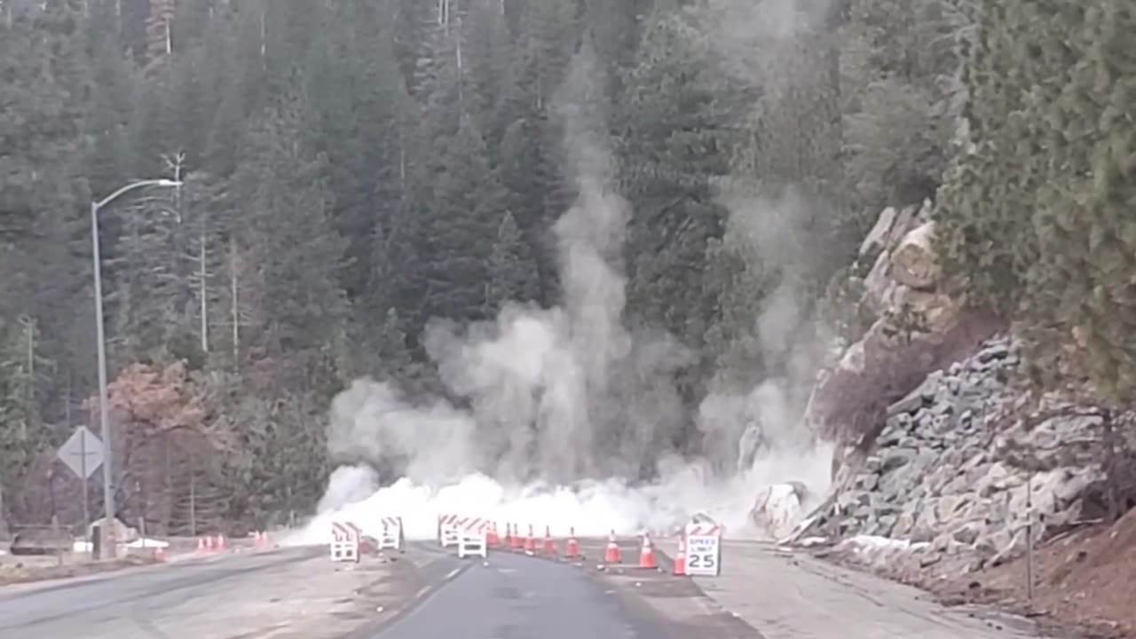 Caltrans crews blow up boulder in South Lake Tahoe