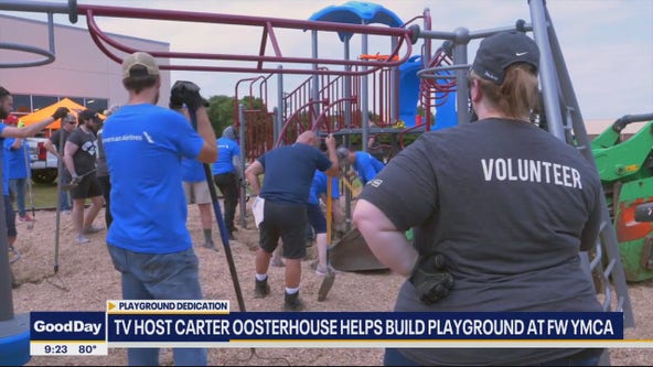 Carter Oosterhouse, volunteers build new playground