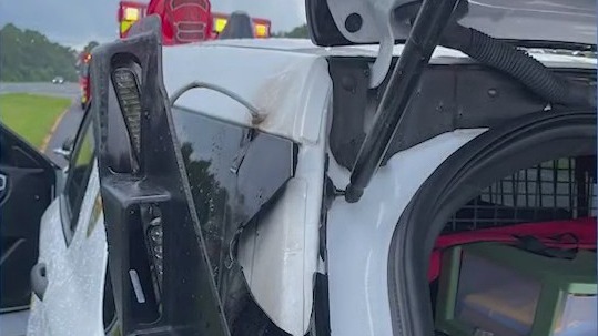 Florida deputy's car struck by lightning