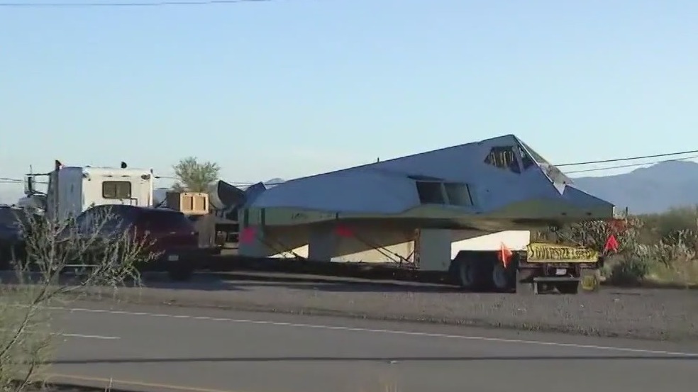 Retired stealth fighter makes its way across Arizona