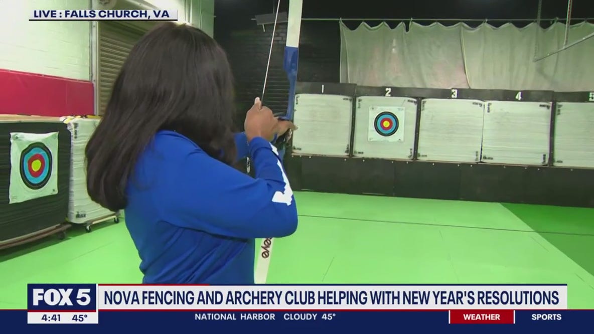 FOX 5's Gwen Tolbart tries her hand at archery