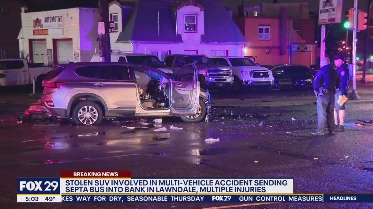 Stolen Car Involved In Crash With Van SEPTA Bus In Lawndale FOX 29 stolen-car-involved-in-crash-with-van-septa-bus-in-lawndale-fox-29