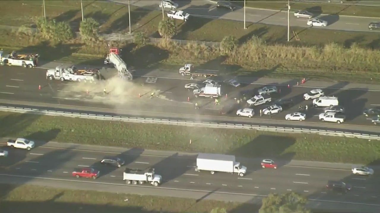 CHOPPER VIDEO Crash With Possible Spill Causing Major Backups On I 4 chopper-video-crash-with-possible-spill-causing-major-backups-on-i-4