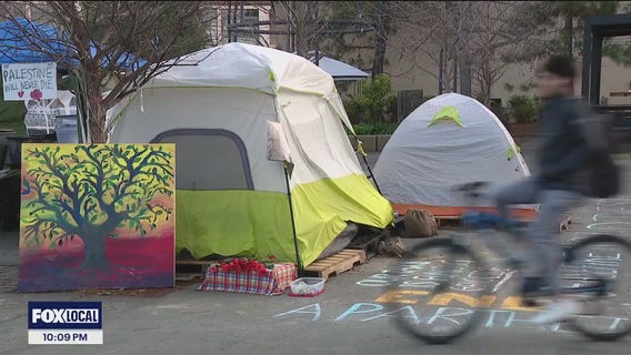 Stanford students protesting Gaza war push back against no-camping policy