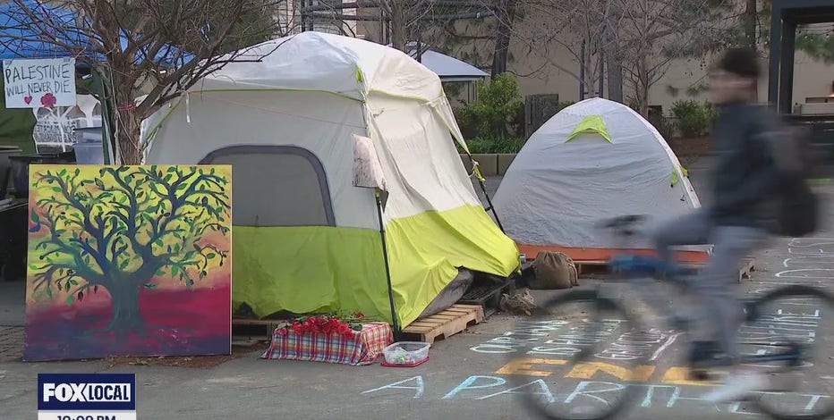 Stanford students protesting Gaza war push back against no-camping policy