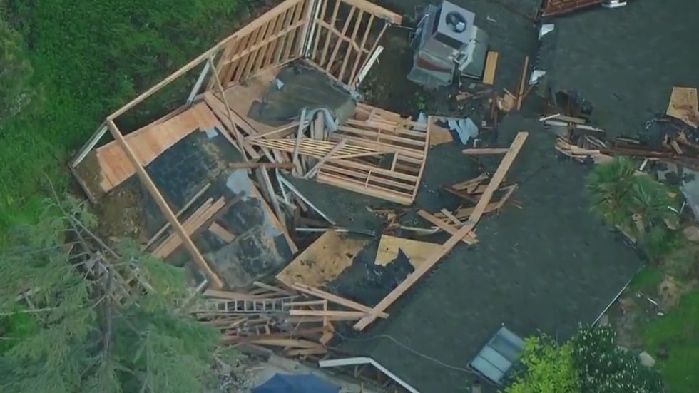 Landslide destroys home in Sherman Oaks