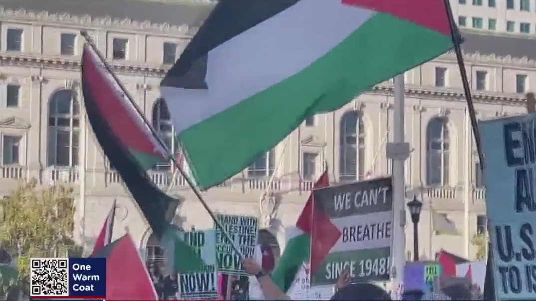 Thousands gather at SF's Civic Center to demand a ceasefire in Gaza
