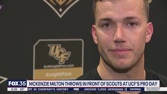 McKenzie Milton throws in front of NFL scouts at UCF's Pro Day
