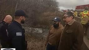 Bodycam shows fishermen speaking with Portage police after man's rescue