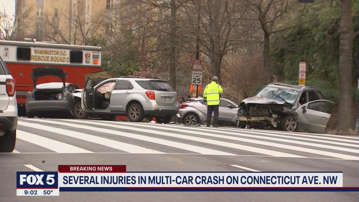 Multi-vehicle crash leaves several injured in northwest DC