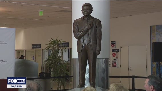 Larger than life-size Norm Mineta statue now graces San Jose airport