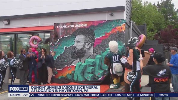 Jason Kelce mural unveiled in Delaware County