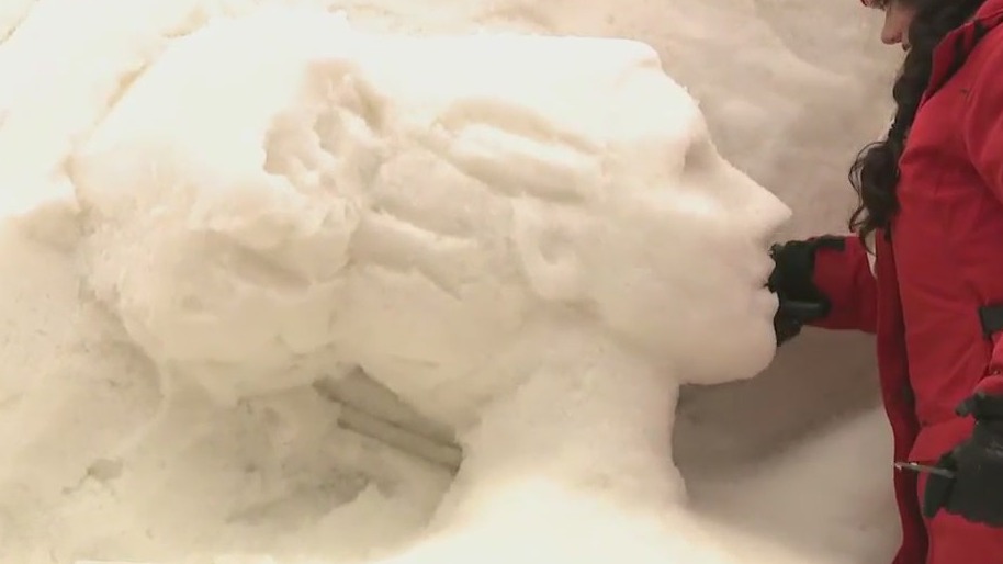 Hoping their sculptures don’t melt