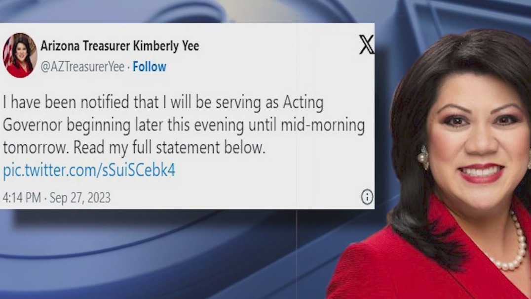 AZ treasurer Kimberly Yee acting as governor