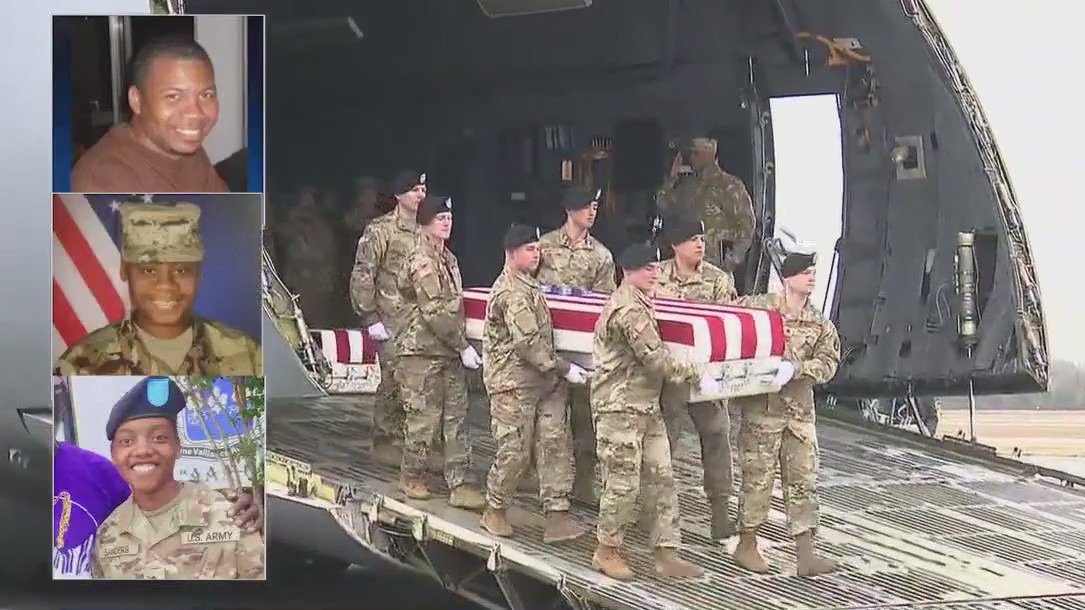 US soldiers killed in Jordan honored by Biden