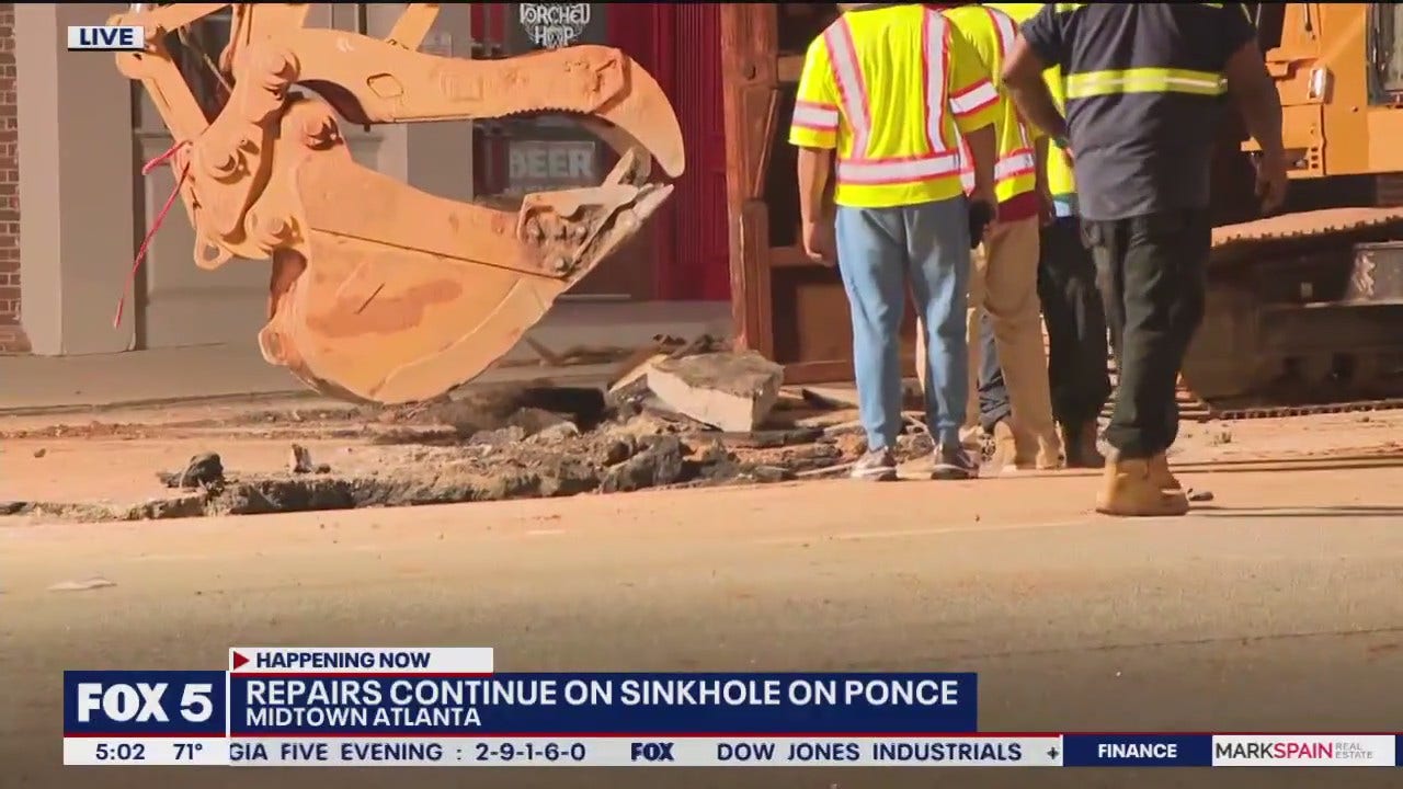 Repairs Continue On Ponce De Leon Sinkhole FOX 5 Atlanta repairs-continue-on-ponce-de-leon-sinkhole-fox-5-atlanta