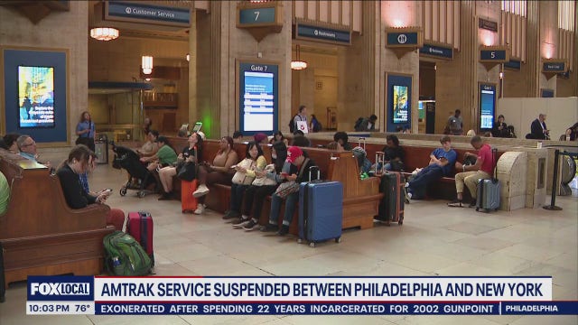 Amtrak service between Philly, New York suspended