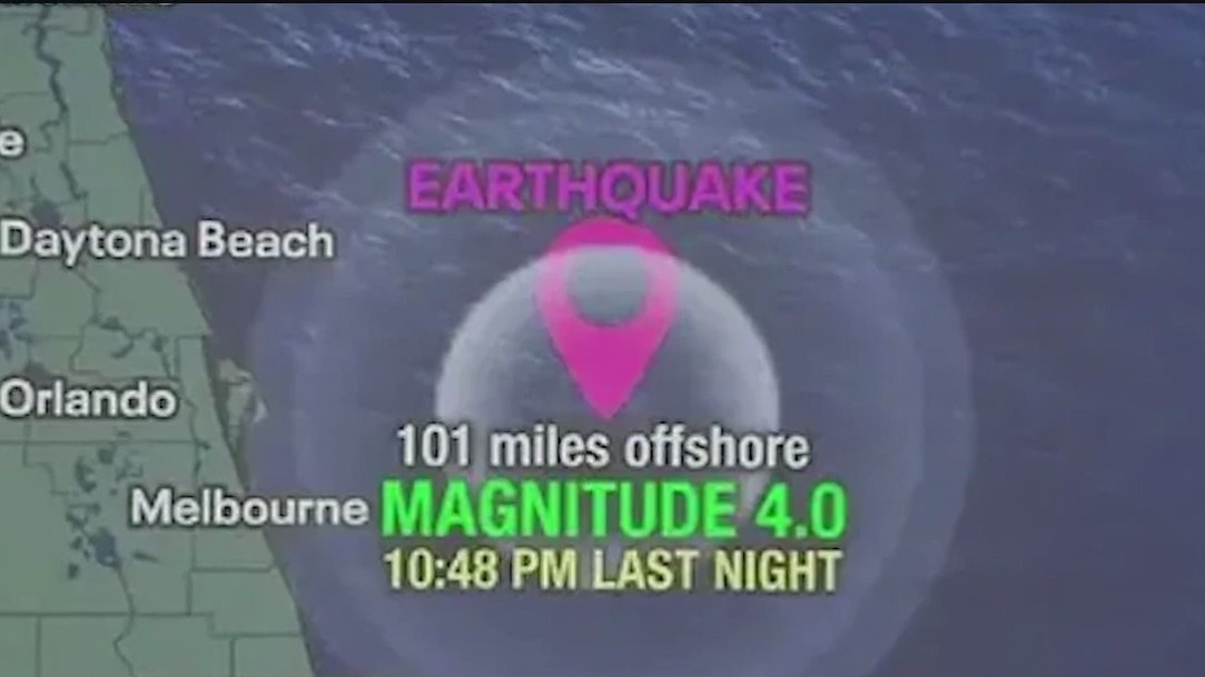 Earthquake reported 100 miles off Florida coast