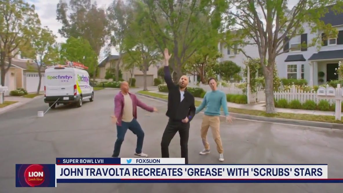 John Travolta recreates 'Grease' song for Super Bowl ad