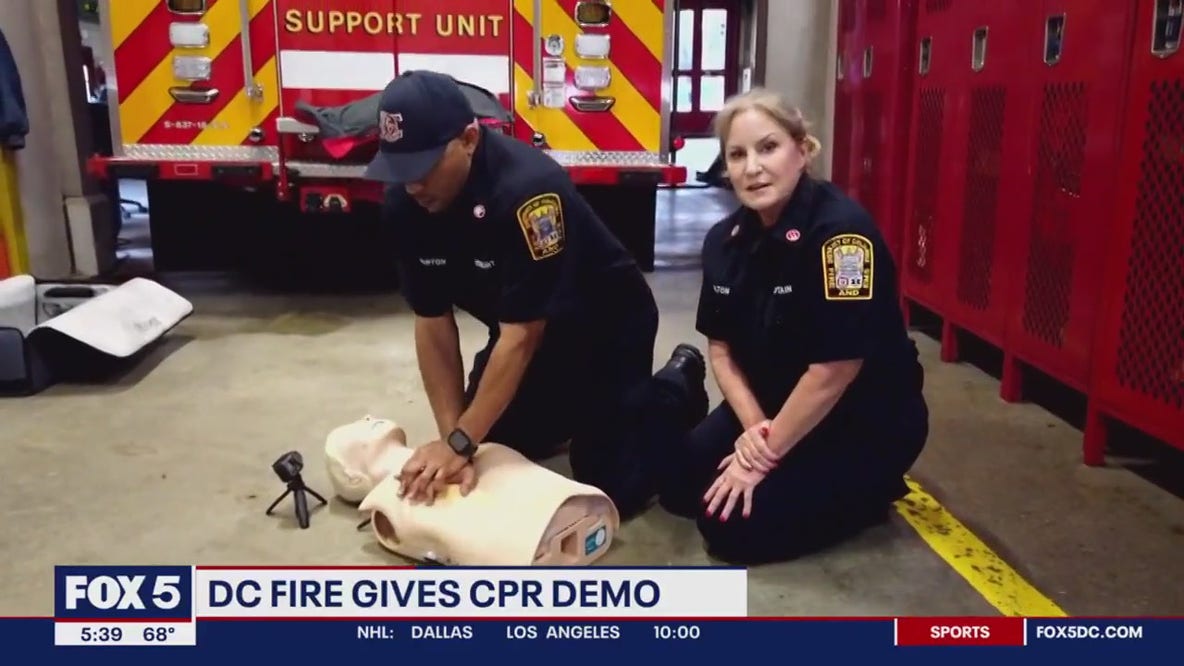 DC Fire and EMS gives CPR demo