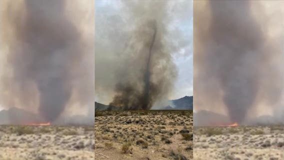 Fire whirls in York Fire in Mojave Desert