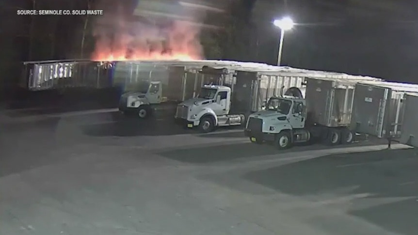 Discarded batteries suspected of starting waste facility fire