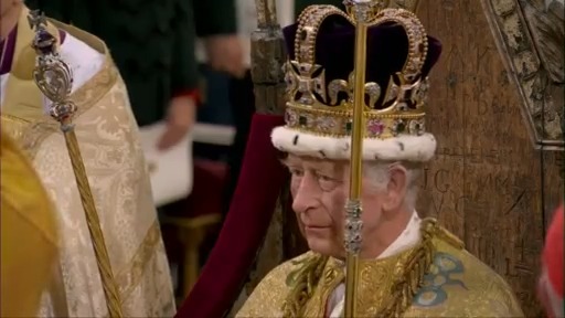 King Charles III annointed during royal coronation