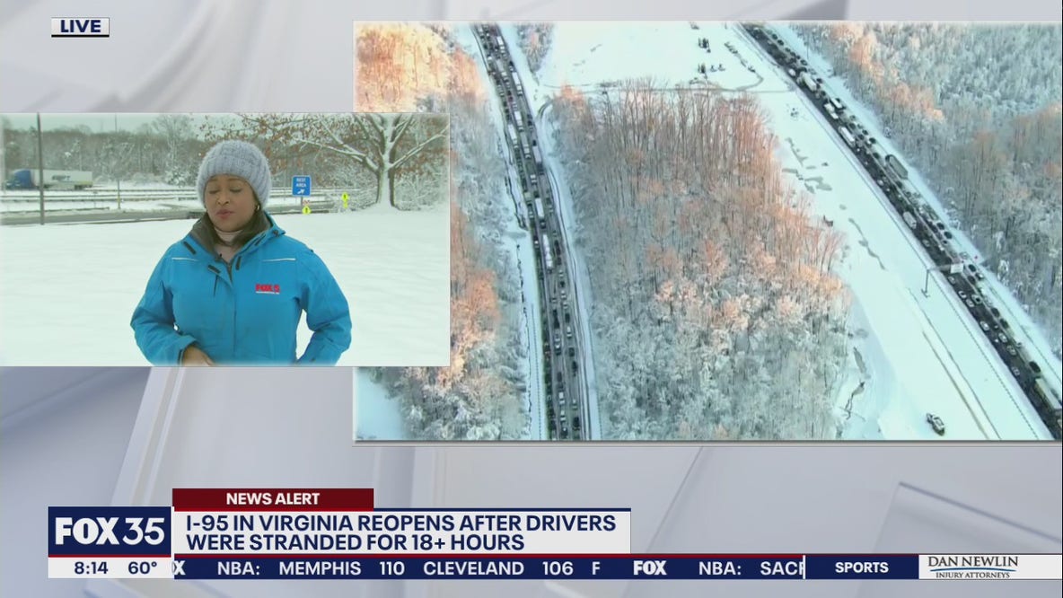 I-95 in Virginia reopens after drivers stranded for 18+ hours