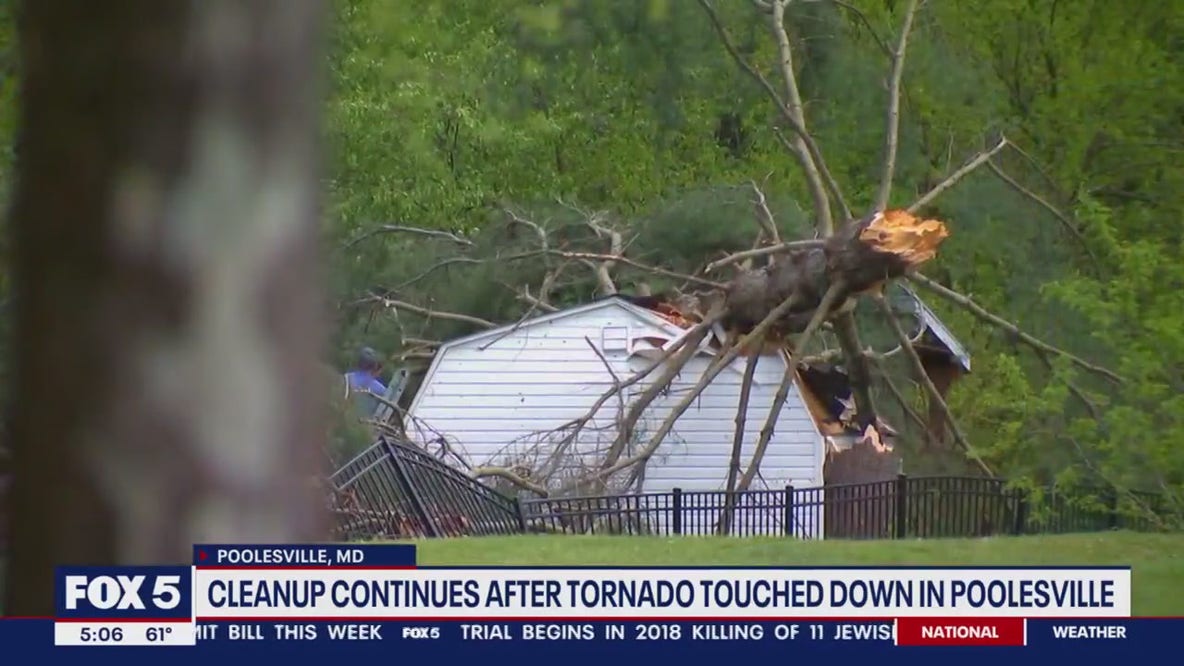 Cleanup continues after tornado touched down in Poolesville