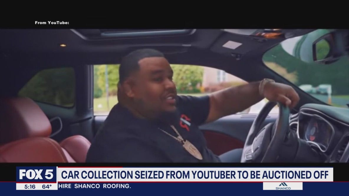 Car collection seized from YouTuber to be auctioned off