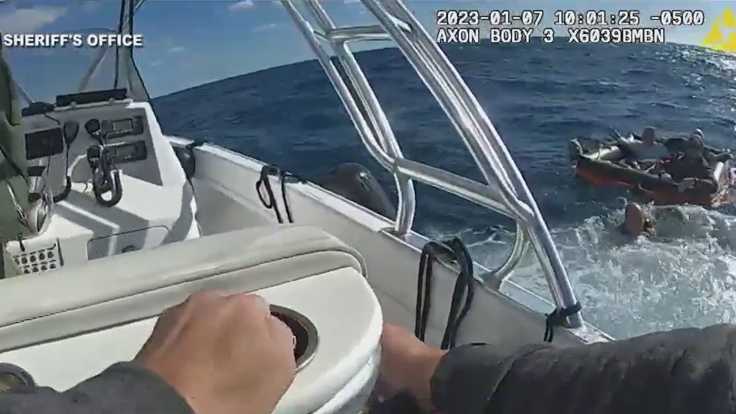 Stranded boaters rescued at sea off South Florida Coast